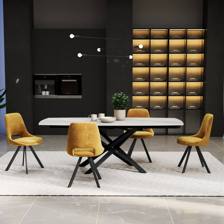 Merlin Ceramic Agrento Grey Extending Dining Table Matt Finish