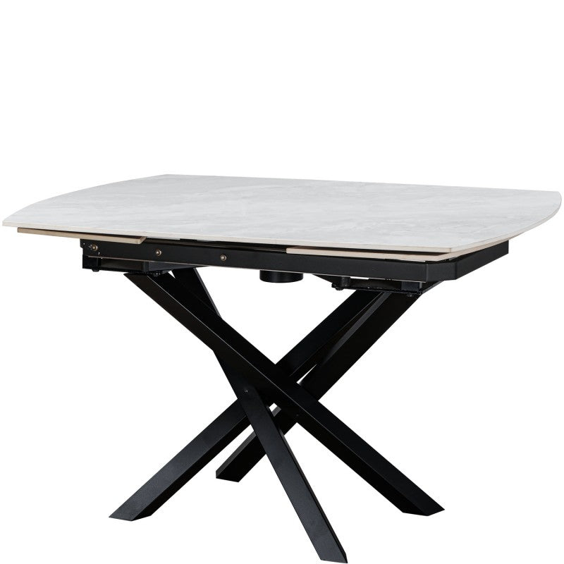 Merlin Ceramic Pearla Grey Extending Dining Table Gloss Finish