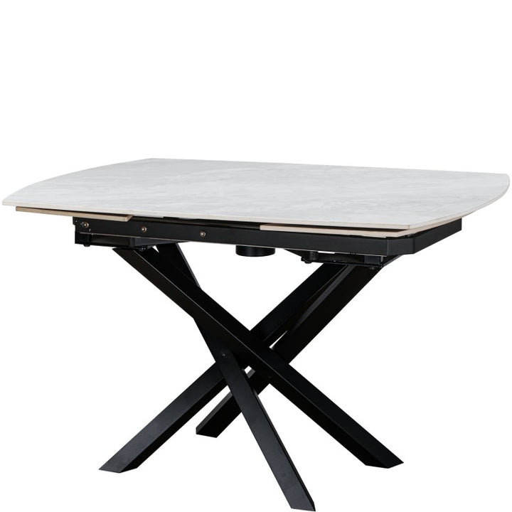 Merlin Ceramic Pearla Grey Extending Dining Table Gloss Finish