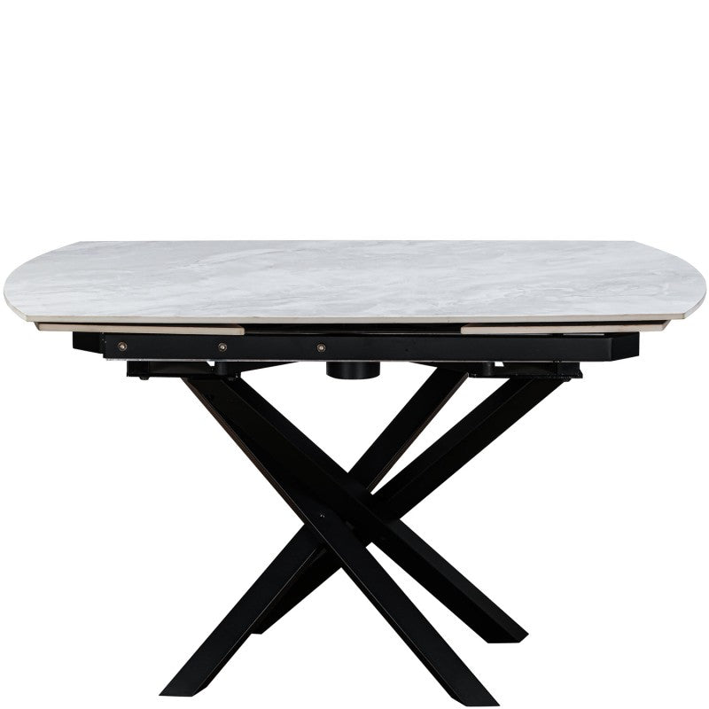 Merlin Ceramic Pearla Grey Extending Dining Table Gloss Finish