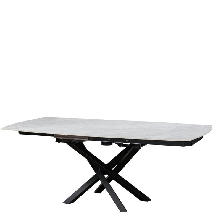 Merlin Ceramic Pearla Grey Extending Dining Table Gloss Finish
