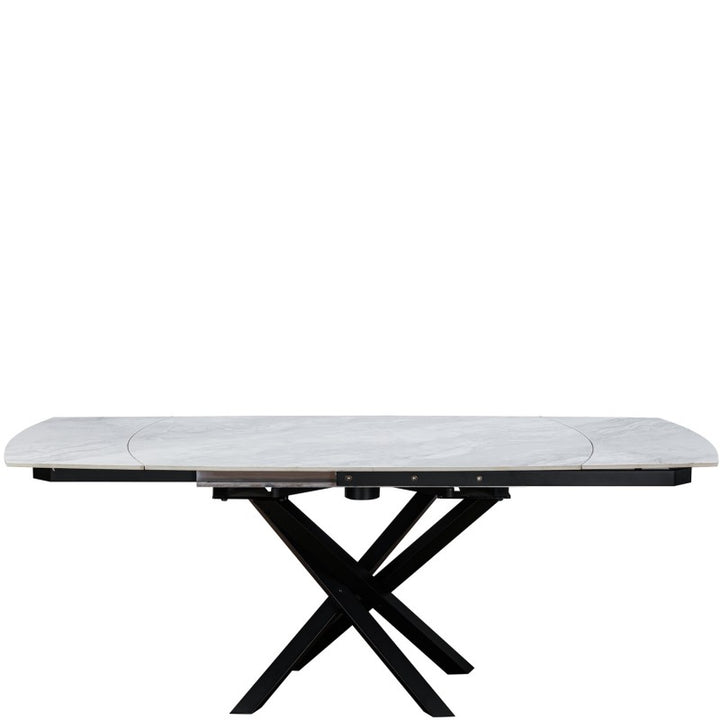 Merlin Ceramic Pearla Grey Extending Dining Table Gloss Finish