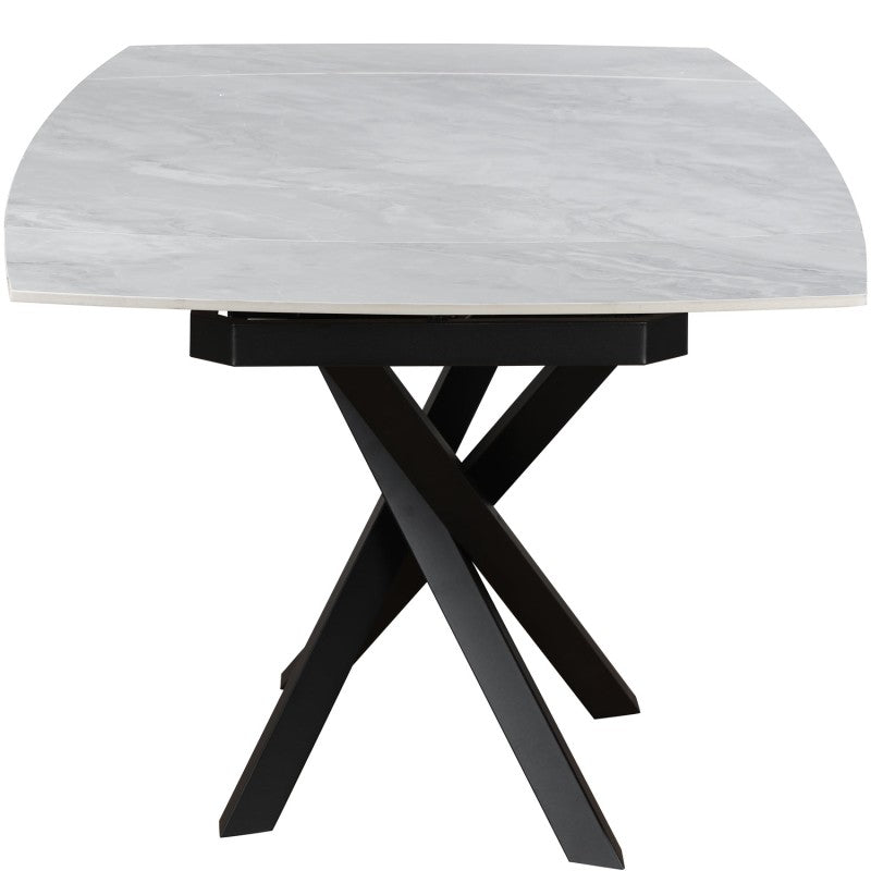 Merlin Ceramic Pearla Grey Extending Dining Table Gloss Finish