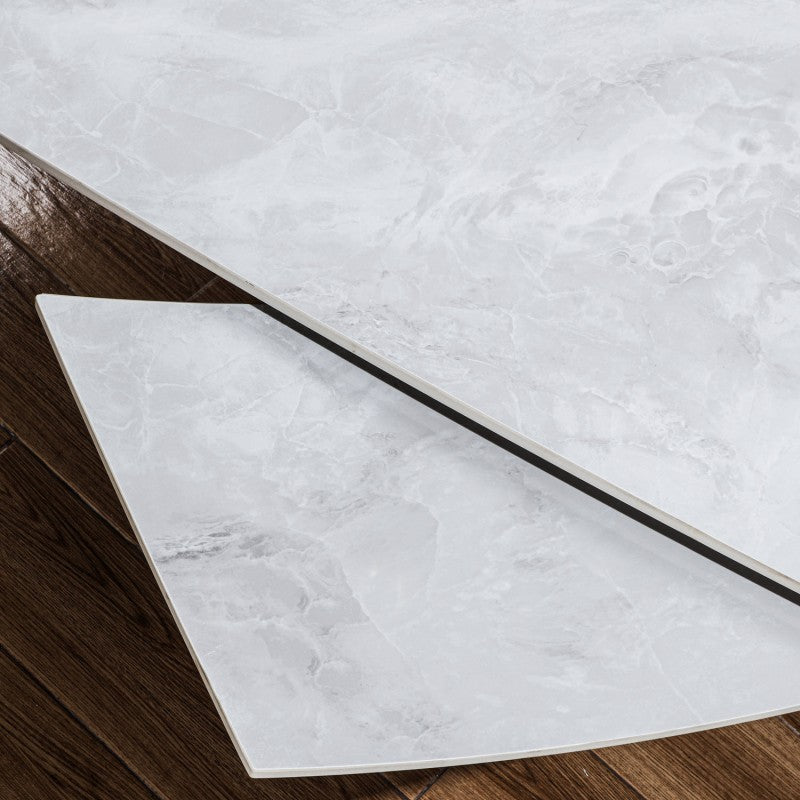 Merlin Ceramic Pearla Grey Extending Dining Table Gloss Finish