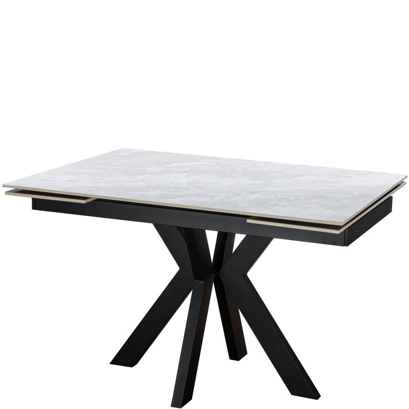 Jose Ceramic Pearla Grey Dining Table Extendable Gloss