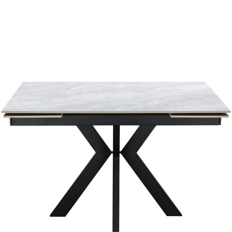 Jose Ceramic Pearla Grey Dining Table Extendable Gloss