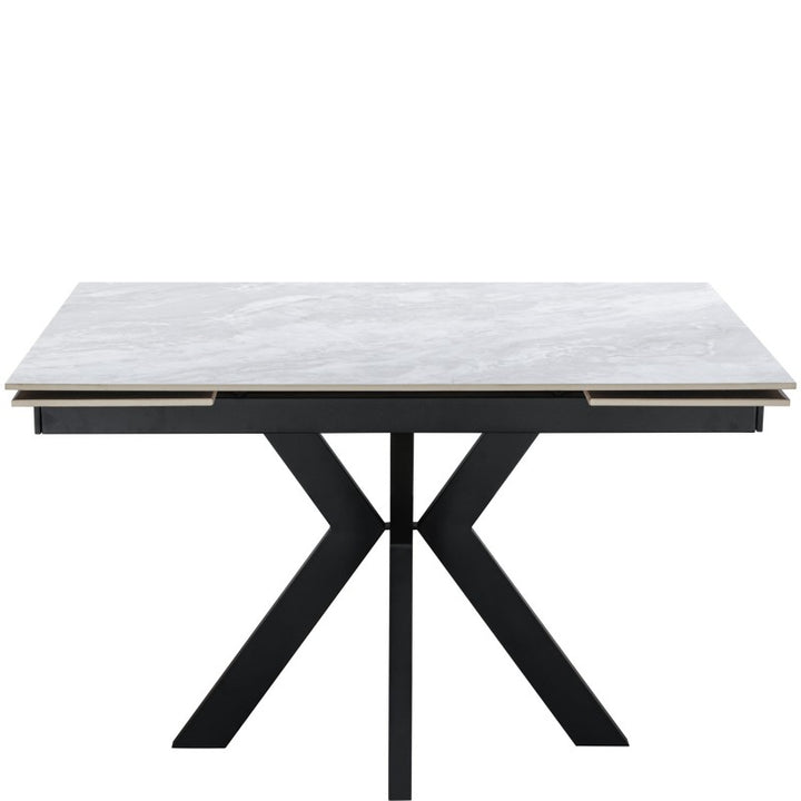 Jose Ceramic Pearla Grey Dining Table Extendable Gloss