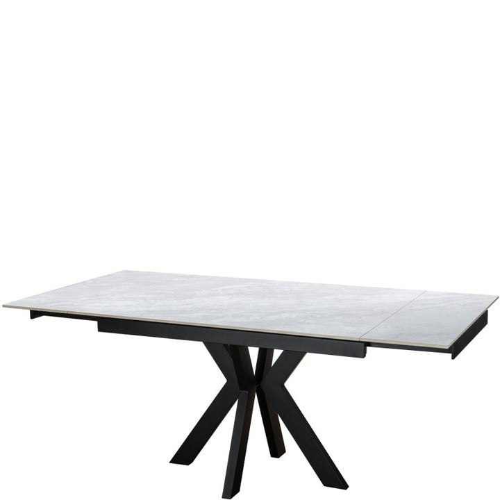 Jose Ceramic Pearla Grey Dining Table Extendable Gloss
