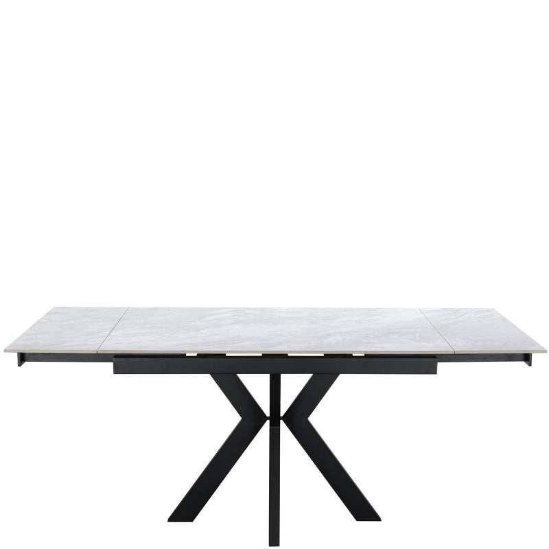 Jose Ceramic Pearla Grey Dining Table Extendable Gloss