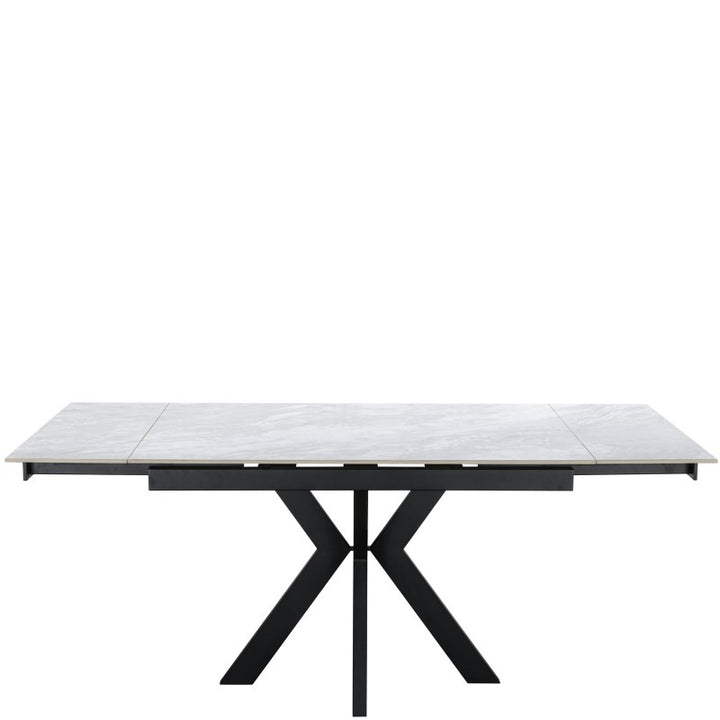Jose Ceramic Pearla Grey Dining Table Extendable Gloss