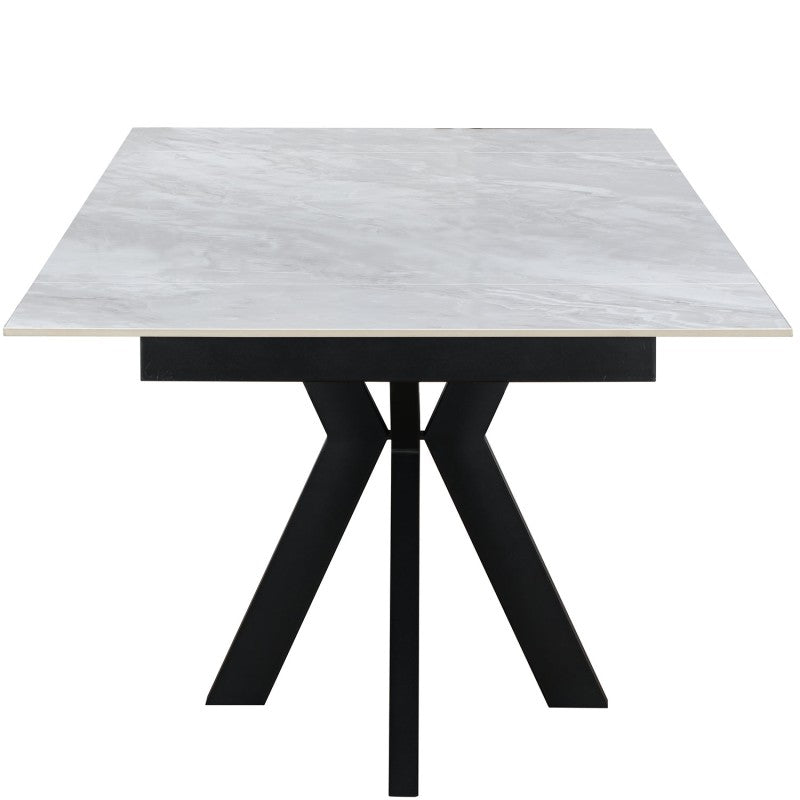 Jose Ceramic Pearla Grey Dining Table Extendable Gloss