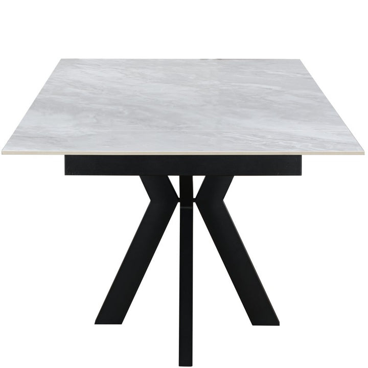 Jose Ceramic Pearla Grey Dining Table Extendable Gloss