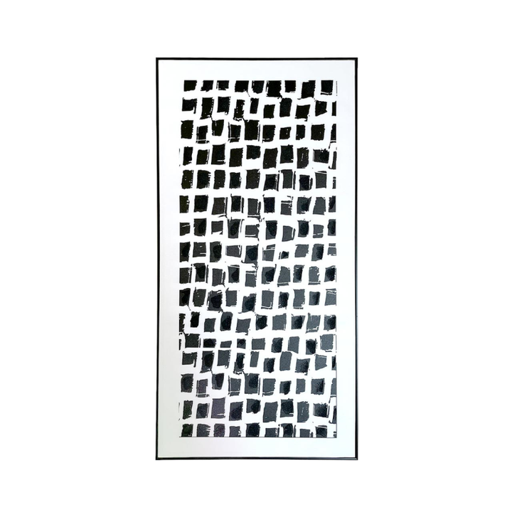 Framed Black & White Abstract Canvas - 72cm x 142cm - The Furniture Mega Store 