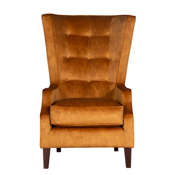 Throne Winged Accent Chair - Sublime Rust - Choice Of Legs – Interior Envy