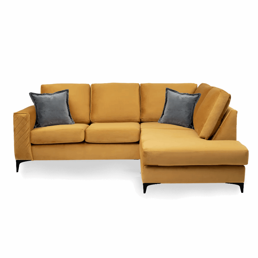 Darcy Velvet Corner Chaise Sofa Choice Colours