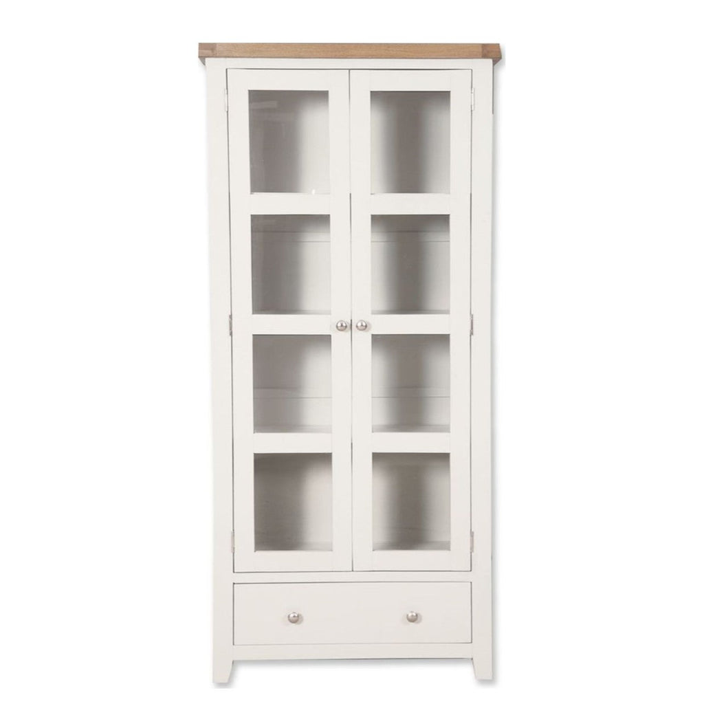 St.Ives Painted & Oak 2 Door Glazed Display Cabinet